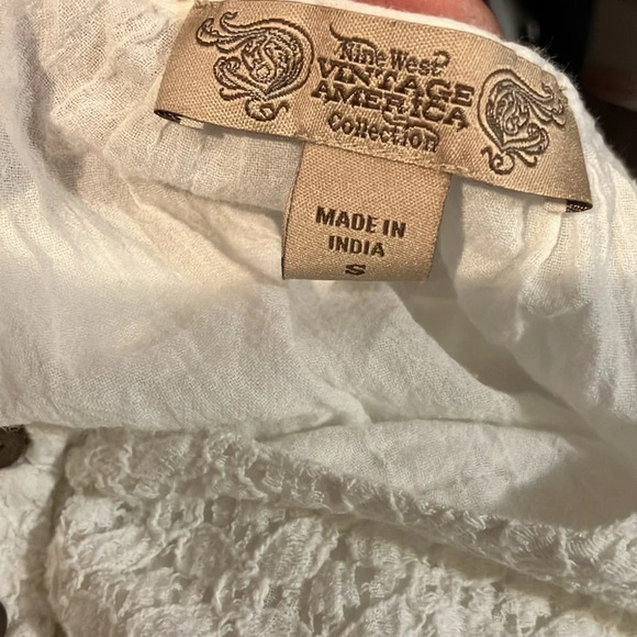 🌈 Nine West Vintage America 100% cotton top drawstring waist size Small - Picture 6 of 8